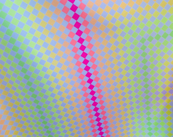 Neon multi mini diamond colors stretch Spandex fabric 60” wide sold by yard