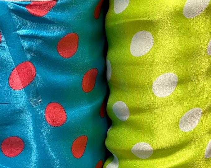 quarter inch round and oval polka dot charmeuse Fabric / 58" WIDE / sold by the yard