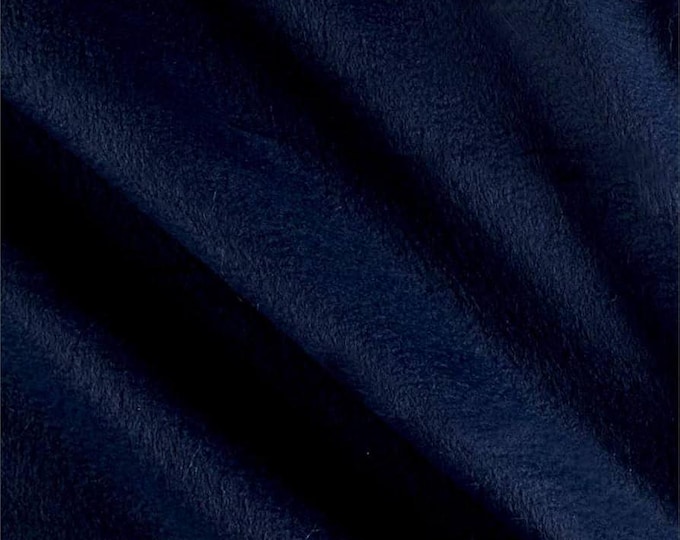 Navy Blue Soft Cozy Fleece Fabric by the Yard | Warm Anti-Pill Fleece for Blankets, Crafts, Apparel & DIY Projects 60” wide