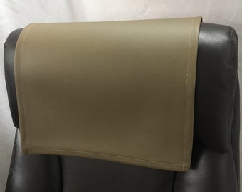 khaki Contract Faux leather vinyl Sofa, Loveseat Chaise Theater Seat, Chair Caps Headrest Pad, Recliner Head Cover, Furniture Protector