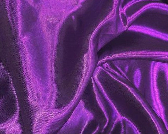 Purple bridal Satin Fabric by the Yard  60" Wide | Bridal satin Fabrics | Bridal Wedding