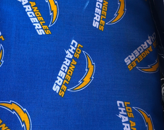 100 % Cotton Fabric - 45 " Wide - Los Angeles Chargers theme, flag, children clothing, pillows, bedding, costume,  FREE SHIPPING