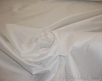 White Shantung Dupioni Faux Silk two tone fabric BY THE YARD 54&quot; wide