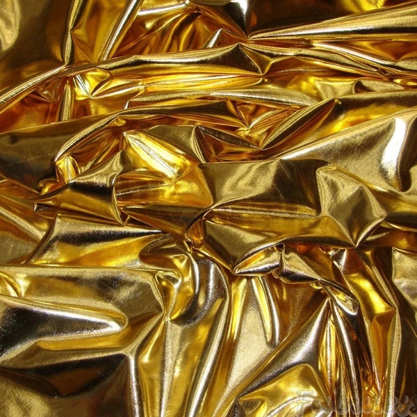 GOLD Metallic Spandex  Foil fabric