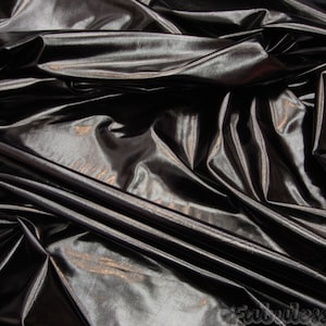 Stretch foil Spandex Black Metallic  fabric per yard 60&quot; wide