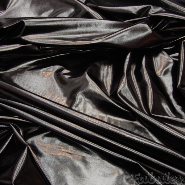 Stretch foil Spandex Black Metallic  fabric per yard 60" wide