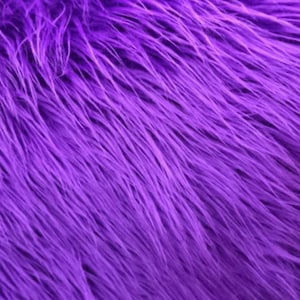 Purple Mongolain Faux Fur Long PIle  fabric by the yard 58&quot; Wide