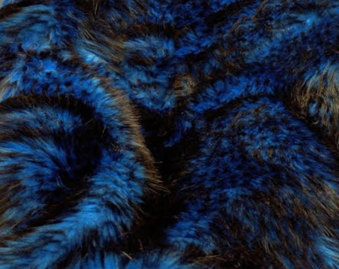 Husky Blue faux Synthetic Fur upholstery Fabric by the yard 60" wide