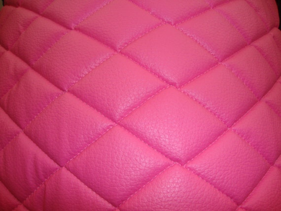 Hot Pink CHAMPION Diamond Quilted Faux Leather Vinyl Foam Backed