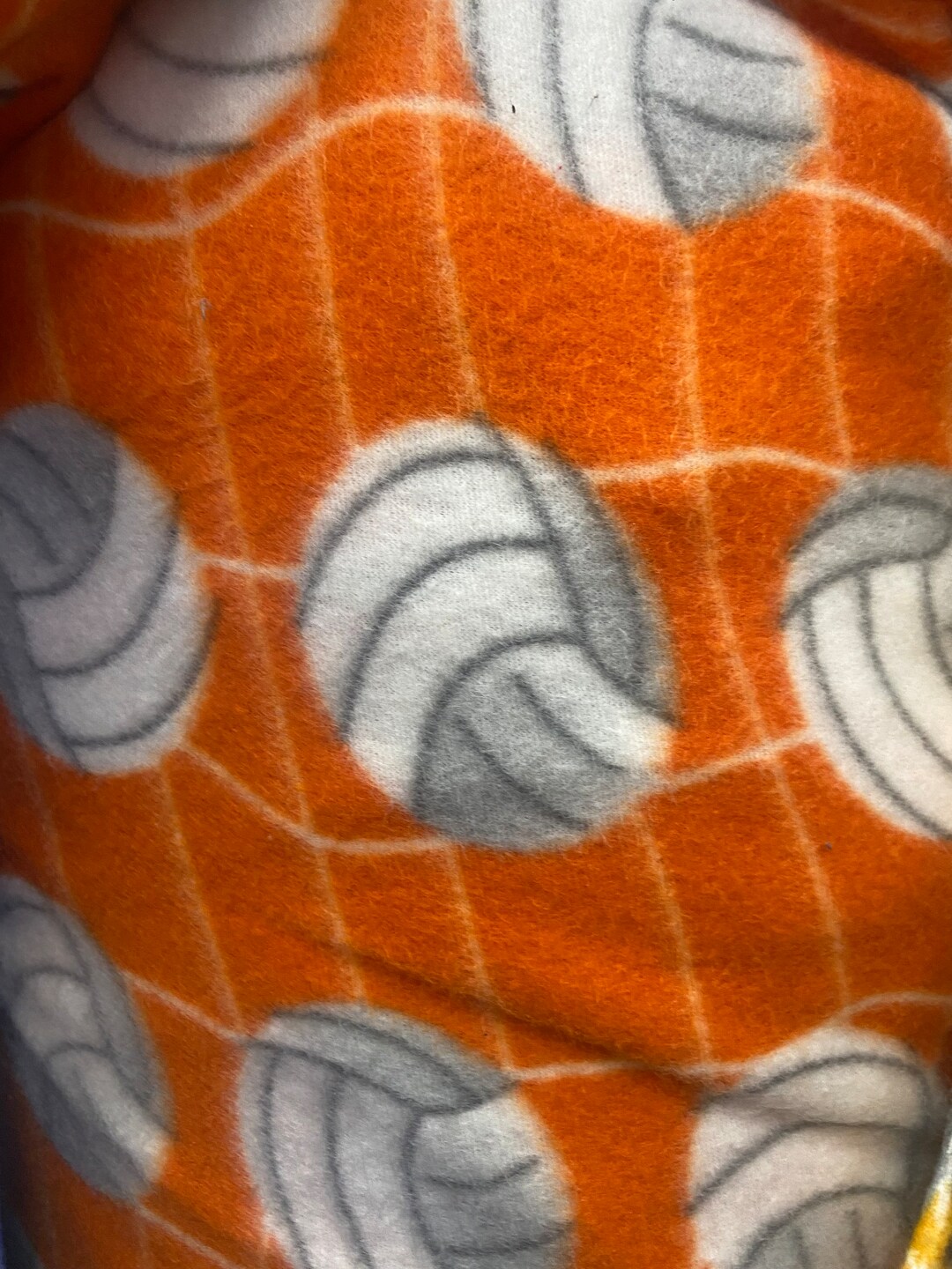 Volleyball Fleece on Orange 60 Wide by the Yard Etsy