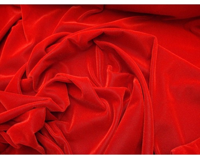 Red Triple Velvet Fabric Drapery 45" wide per yard