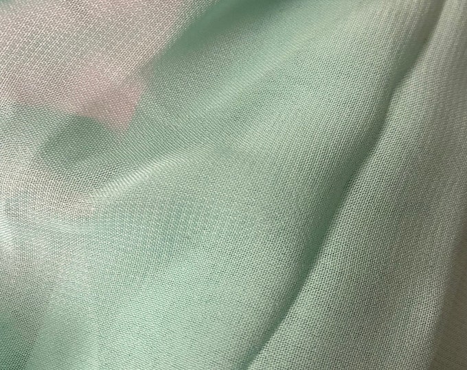 Chiffon Sheer mint color 60" Wide Fabric By The yard