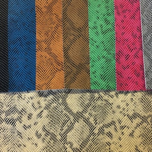 vinyl faux Fake leather small Snake Python Embossed fabric sold by the yard