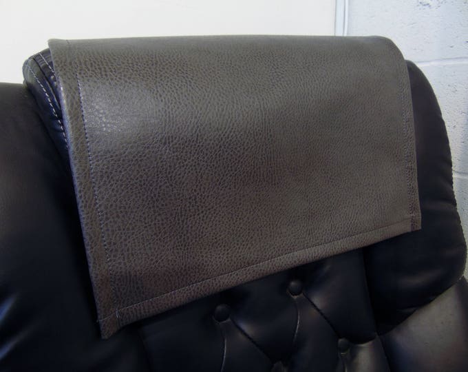 Vinyl Ford, Gray, 15x15 Sofa Loveseat Chaise Theater Seat, RV Cover, Chair Caps Headrest Pad, Recliner Head Cover