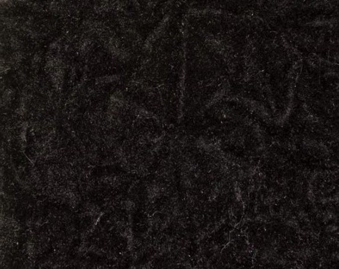Black Crushed Velvet upholstery Fabric BY THE YARD 58" Wide