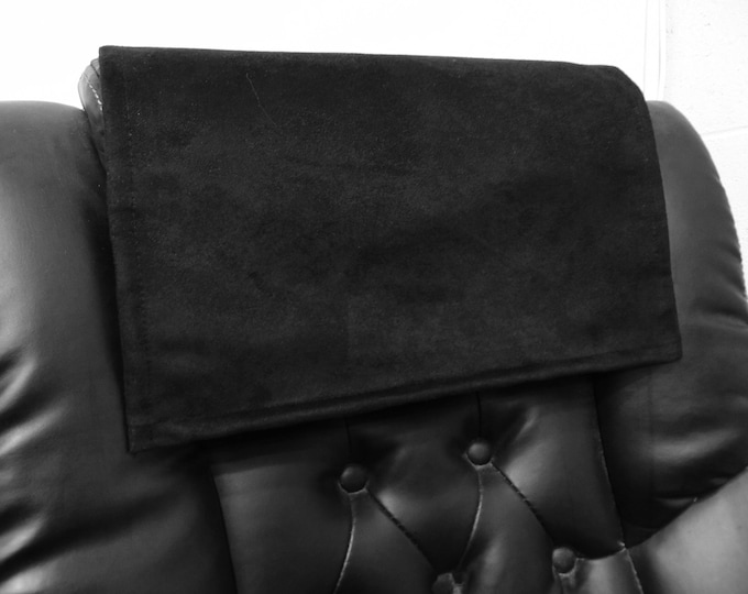 Suede, Black, 30x30, Sofa, Loveseat, Chaise, Theater Seat, RV Cover, Chair Caps, Headrest Pad, Recliner Head Cover, Furniture Protector