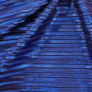 Royal Metallic Accordion foil Pleated Polyester Fabric/Stretch Fabric/Light Weight/ 58 Inches Wide.