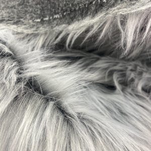 Faux fur Grey Wolf upholstery Fabric by the yard 60&quot; wide