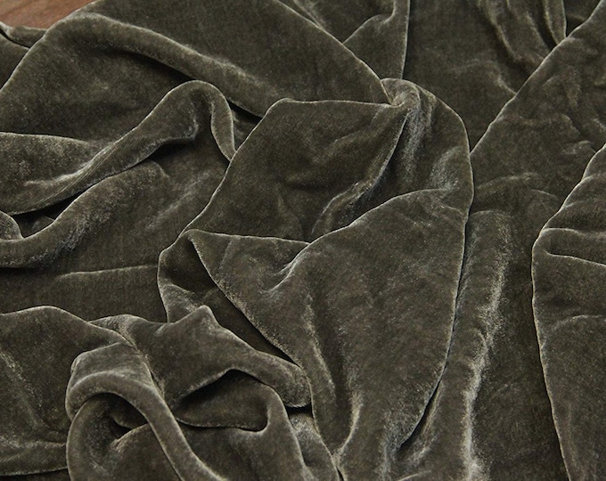 Espresso Silk Velvet Drapery Apparel Fabric By the Yard 45" Wide