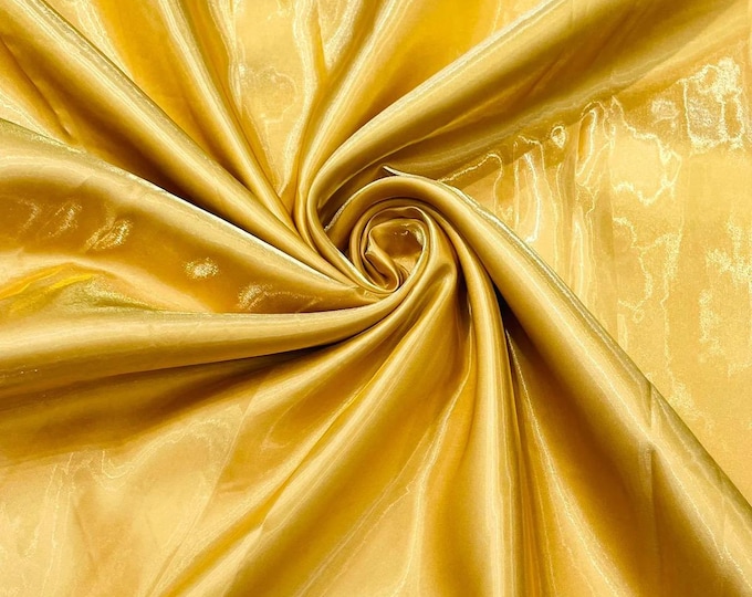 Gold Liquid glossy Bridal prom Satin prom dress fabric per yard