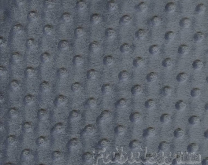 Minky dot Denim Blue fabric 60” wide