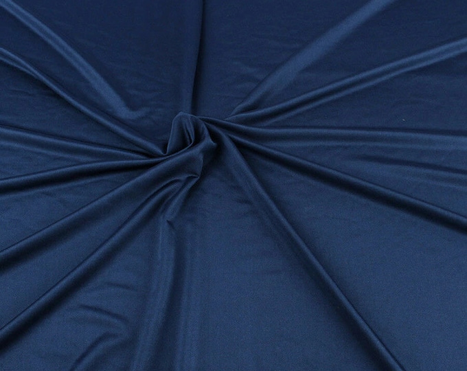 Navy Shiny Milliskin Nylon Spandex Fabric 4 Way Stretch 58" Wide Sold by The Yard
