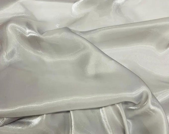 Silver Shimmer Liquid Chiffon Fabric Iridescent Sold By the yard