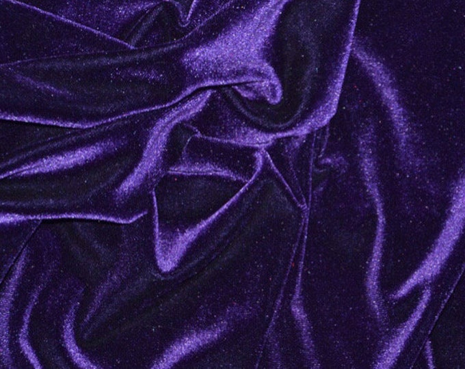 Purple Stretch Velvet Fabric By The Yard | 58’’ wide