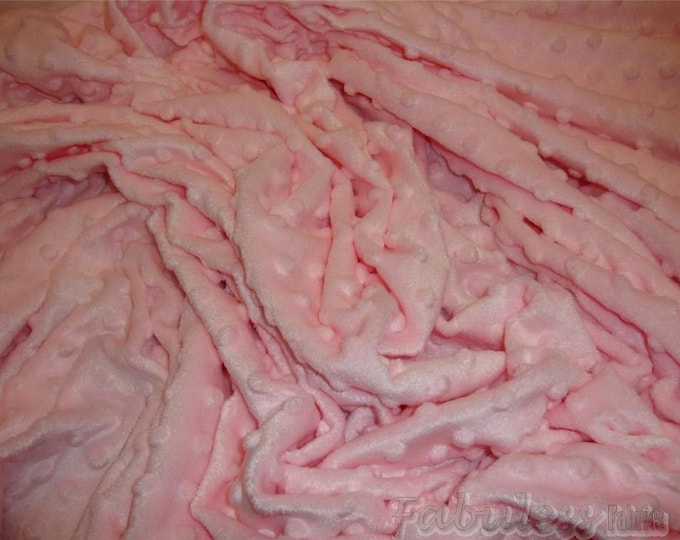 Light Pink Dimple minky Dot fabric per yard 60” wide