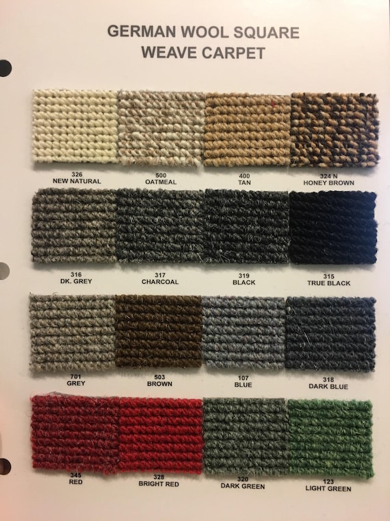 Authentic German Wool Square Woven Automotive Carpet | Durable Polyester/Latex Backed Upholstery Fabric | Luxury Auto Interior Carpet by the