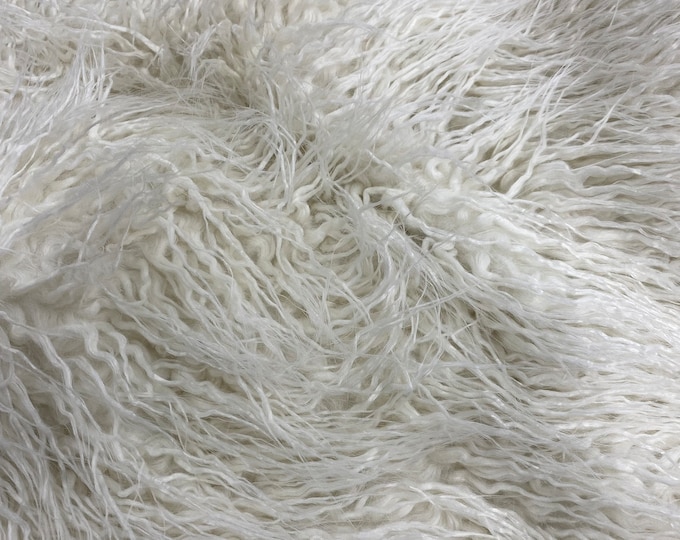 Mongolian faux fur long hair pile fabric BY THE YARD 60" Wide