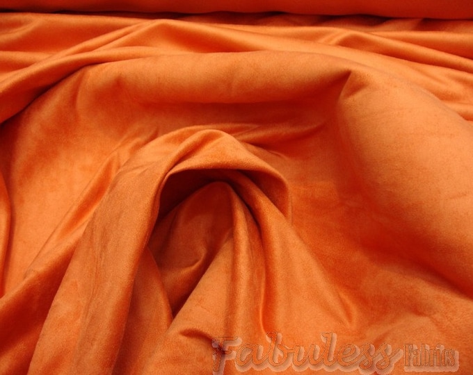 Melon micro faux suede upholstery fabric BY THE YARD 58" Wide No Stretch