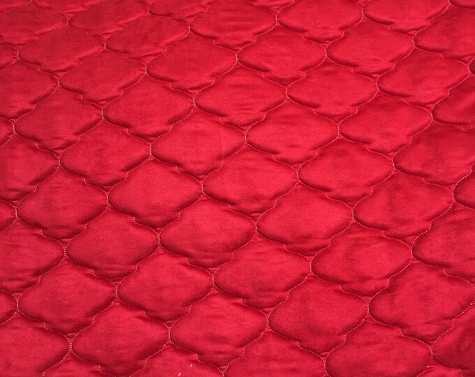 Suede Quilted Faux Fabric with Batting Sheet Backing 52" Wide / Per Yard