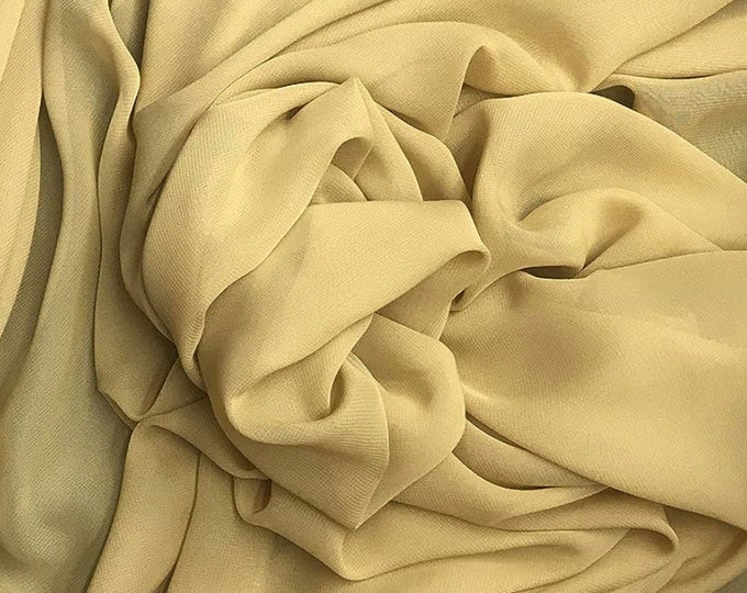 Gold Sheer High Multi Chiffon Solid Fabric, 100% Polyester 58/59" Wide, Sells by The Yard