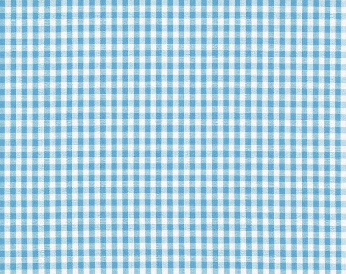 Turquoise Gingham Checkered 1/8” inch Fabric poly cotton 60” wide- none stretch sold By The Yard