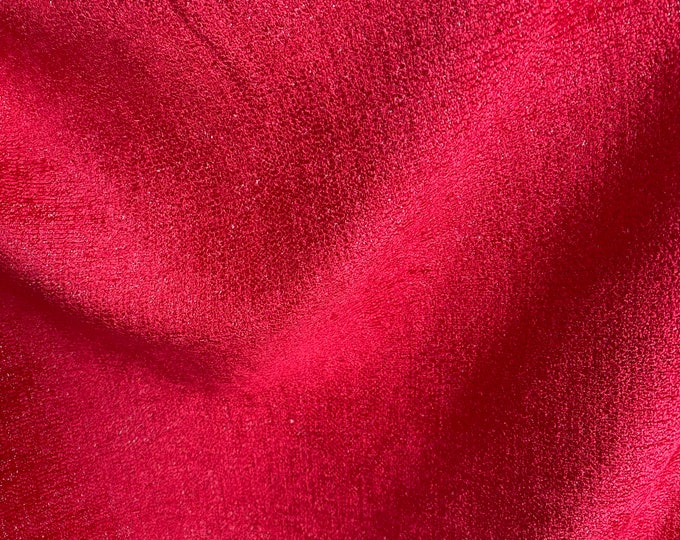 Bright red chenille upholstery fabric  BY THE YARD 56" wide