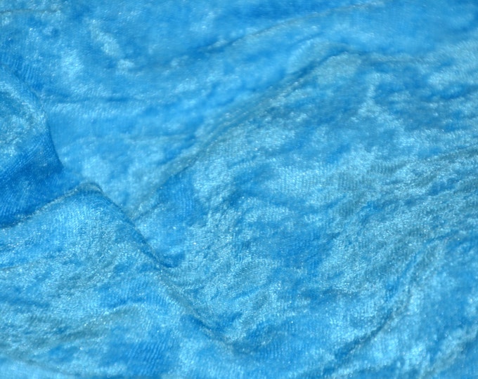 Panne Velvet Crushed Velour Stretch Fabric 60" Wide Turquoise By the yard