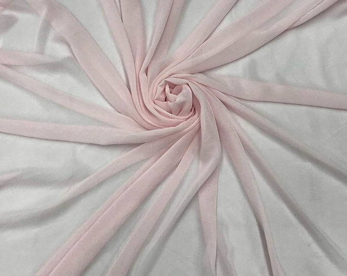 Pink Sheer High Multi Chiffon Solid Fabric, 100% Polyester 58/59" Wide, Sells by The Yard