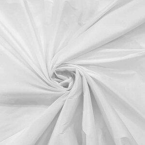 White Imitation faux Silk Taffeta Fabric for Fashion, Home Decor Sold By The Yard 55” wide