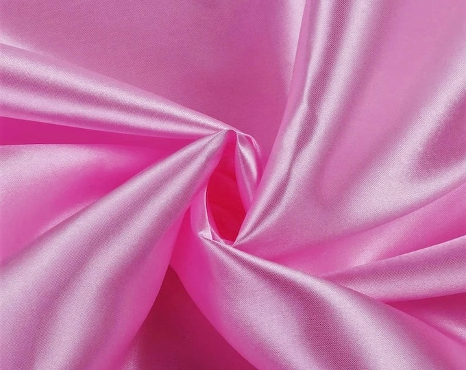Cotton candy Charmeuse Satin polyester fabric 60" Wide  by the yard