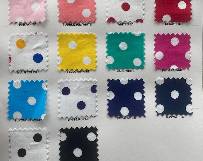 Polka Dot Poly Cotton Fabric – 5 Yard Increments – Classic Spot Print Quilting Fabric for Sewing, Crafts, Apparel & Home Decor