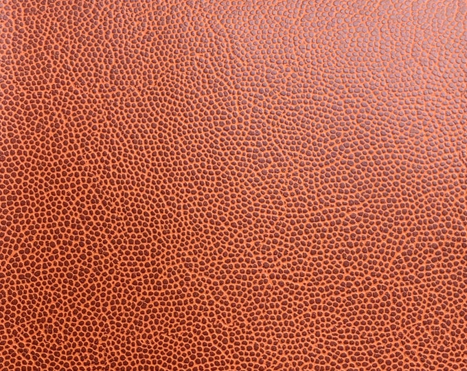 Basketball Faux Leather Vinyl Fabric | Sports Upholstery Material, Textured Basketball Grain Fabric by the Yard
