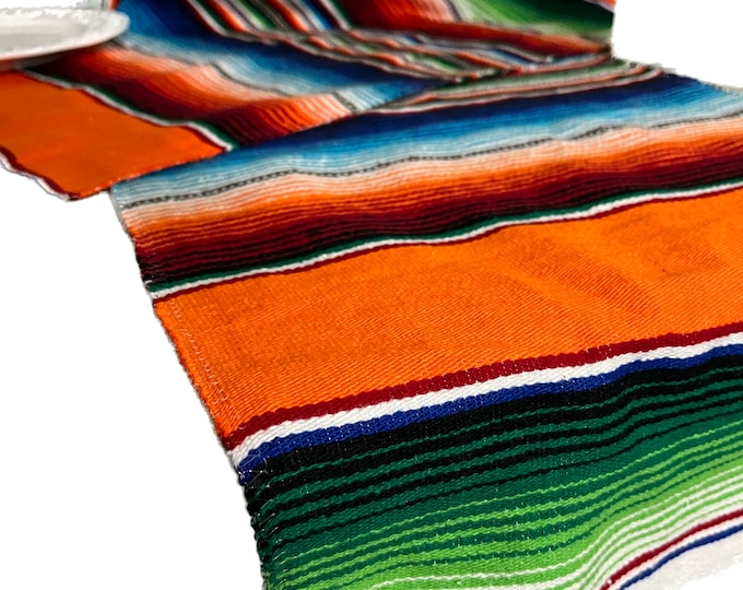 14”x84” Colorful Mexican inspired stripe mantel runner table linen Party Cinco de mayo