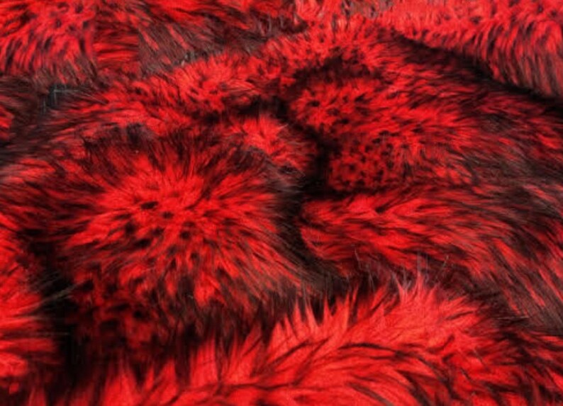 Husky Red faux Synthetic Fur upholstery Fabric by the yard 60/" wide