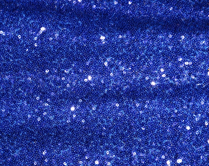 Sequin glitz stretch Fabric - Royal - 54"/54" Wide By The Yard Dress Craft