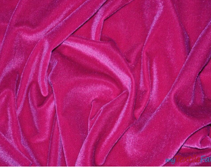 Fuchsia Stretch Velvet Fabric By The Yard | 58’’ wide