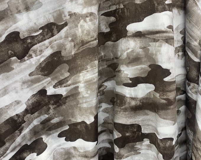 Brown faded Camouflage stretch spandex fabric 60 inches wide