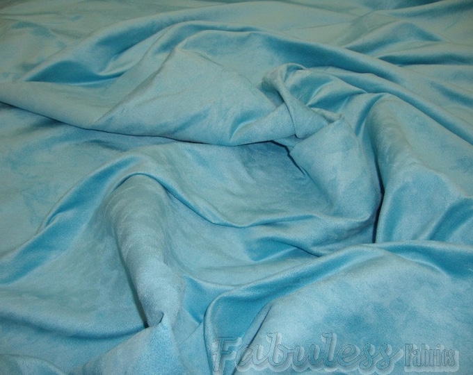micro faux suede upholstery fabric by the yard 60" Wide-Aqua