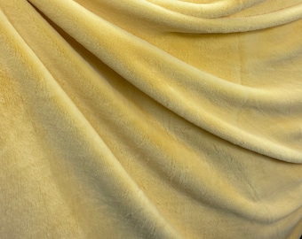 Yellow plush thick minky bunny fabric / 58" Wide / Sold by the Yard