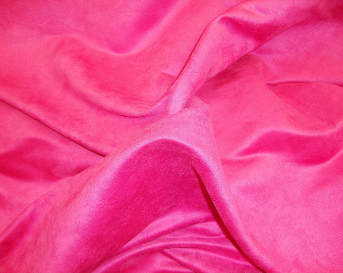 Fuchsia micro faux suede upholstery drapery clothing fabric BY THE YARD 58" Wide No Stretch